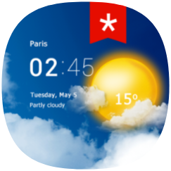 Transparent clock & weather (ad-free) icon