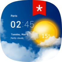 Transparent clock & weather (ad-free) icon