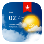 Transparent clock & weather (ad-free) icon