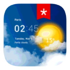 Transparent clock & weather (ad-free) icon