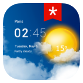 Transparent clock & weather (ad-free) icon