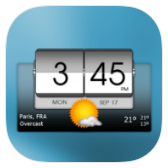 3D flip clock & weather icon