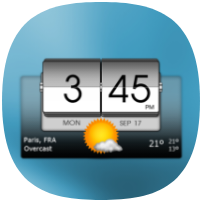 3D flip clock & weather icon