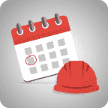 Working time tracking calendar icon