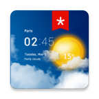 Transparent clock & weather premium icon