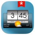 3D flip clock & weather (ad-free) icon