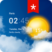 Transparent clock & weather (ad-free) icon