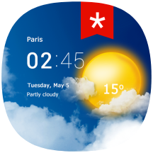 Transparent clock & weather (ad-free) icon