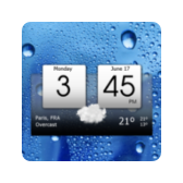 Digital clock & weather icon