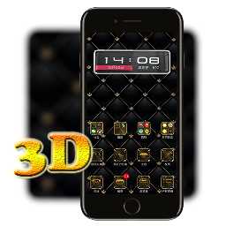 3D Ripple Gold Black Launcher Wallpaper Theme icon