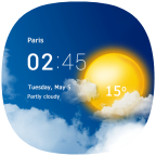 Transparent clock & weather icon