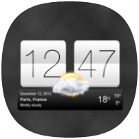 Sense V2 flip clock & weather icon