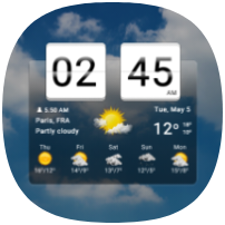 Sense flip clock & weather icon