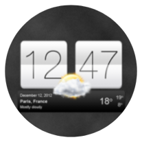 Sense V2 flip clock & weather icon