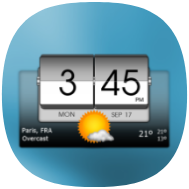 3D flip clock & weather icon