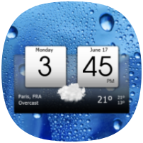 Digital clock & weather icon