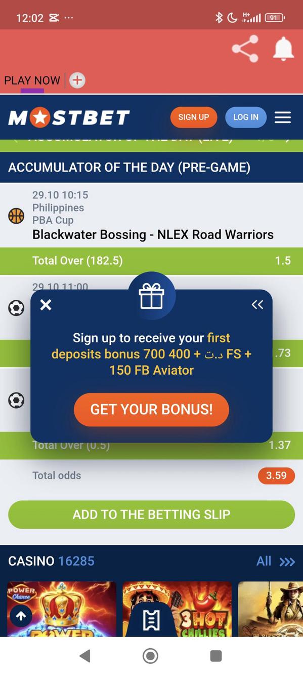 MostBet screenshot 2