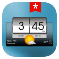 3D flip clock & weather (ad-free) icon