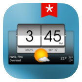 3D flip clock & weather (ad-free) icon