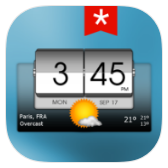 3D flip clock & weather (ad-free) icon