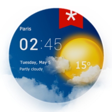 Transparent clock & weather (ad-free) icon