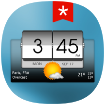 3D flip clock & weather (ad-free) icon