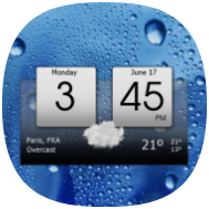 Digital clock & weather icon