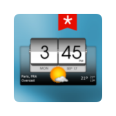 3D flip clock & weather (ad-free) icon