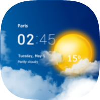 Transparent clock & weather icon