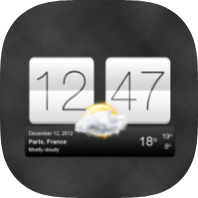 Sense V2 flip clock & weather icon