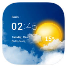 Transparent clock & weather icon