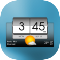 3D flip clock & weather icon