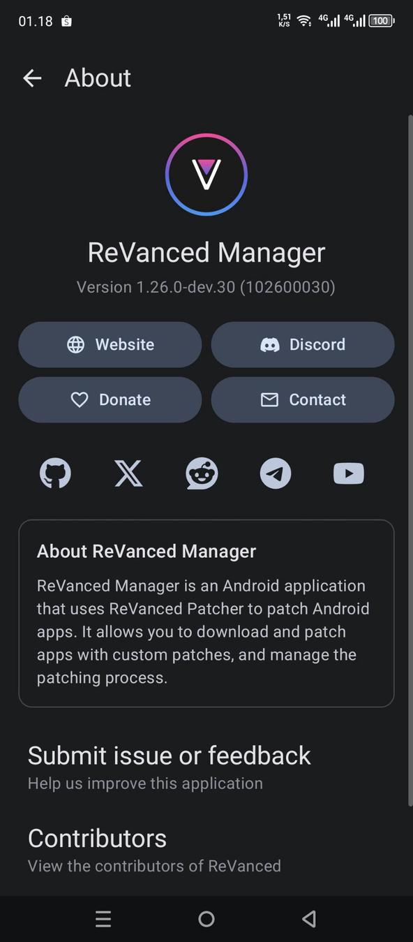 ReVanced Manager screenshot 1