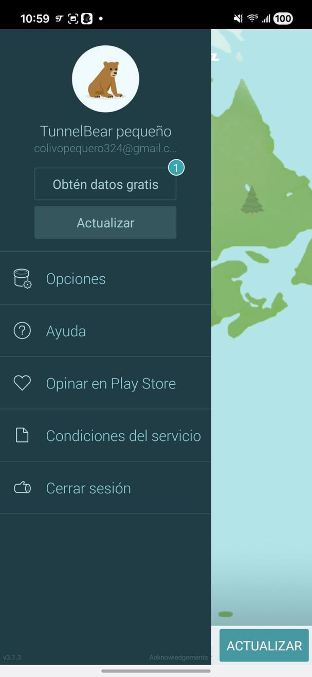 TunnelBear screenshot 1