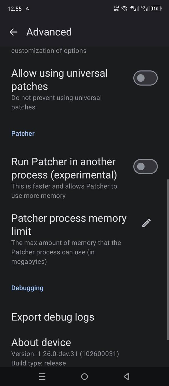 ReVanced Manager screenshot 2