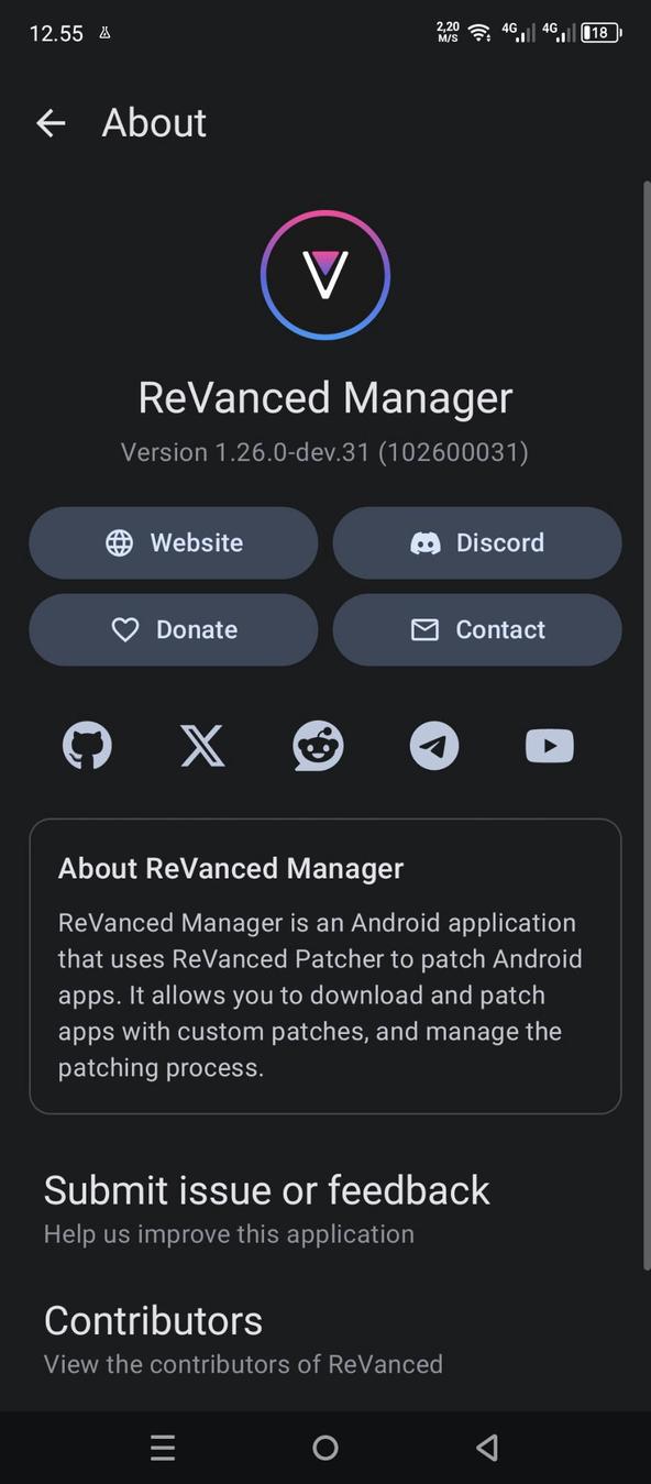 ReVanced Manager screenshot 1