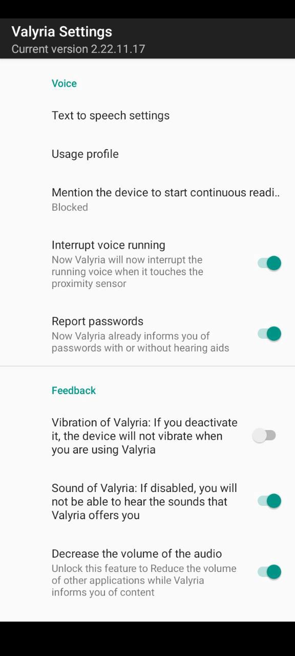 Valyria Screen Reader screenshot 1