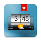 3D flip clock & weather (ad-free) icon