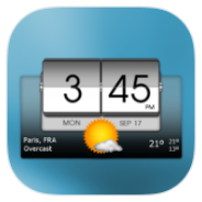 3D flip clock & weather icon