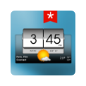 3D flip clock & weather (ad-free) icon