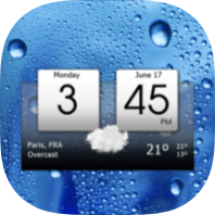 Digital clock & weather icon
