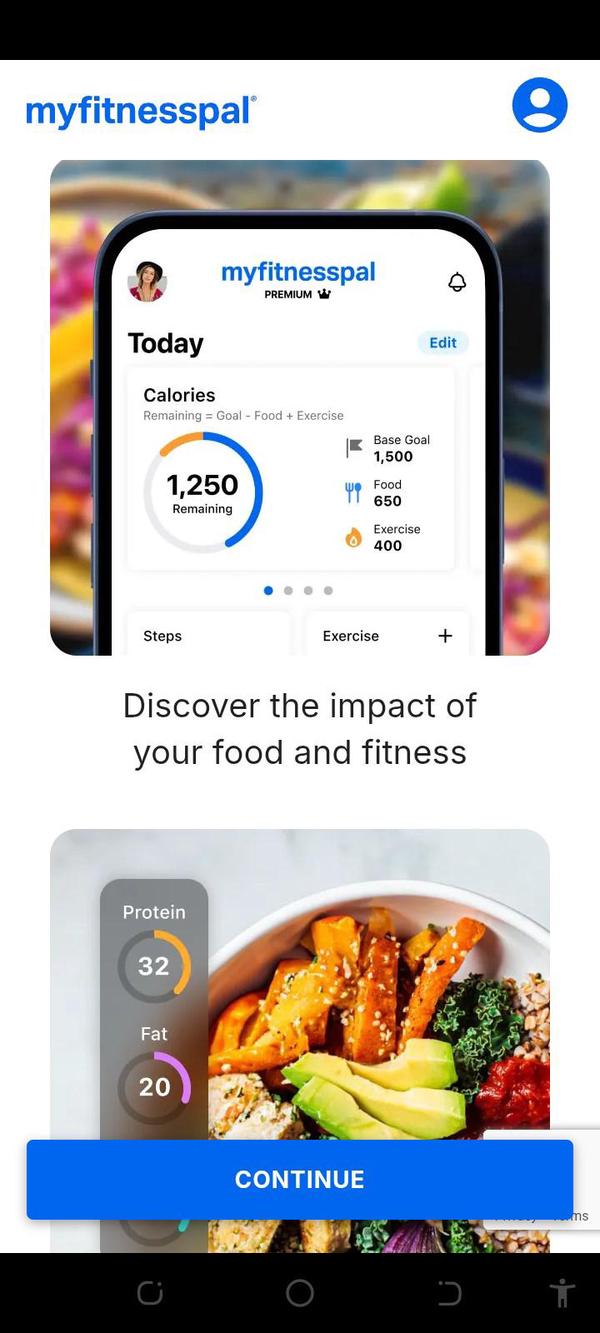 MYFITNESSPAL screenshot 1
