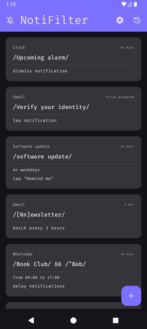 NotiFilter screenshot 1