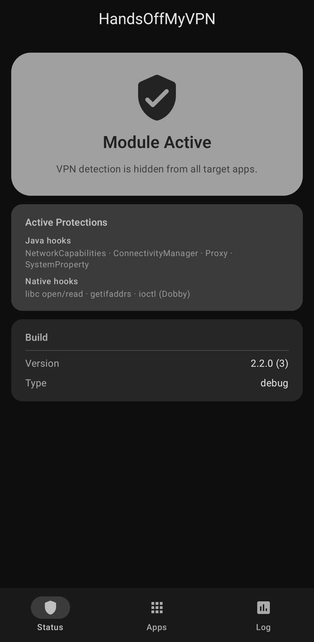 HandsOffMyVPN screenshot 1