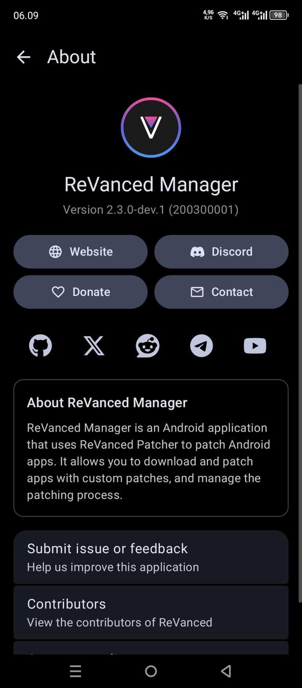 ReVanced Manager screenshot 1