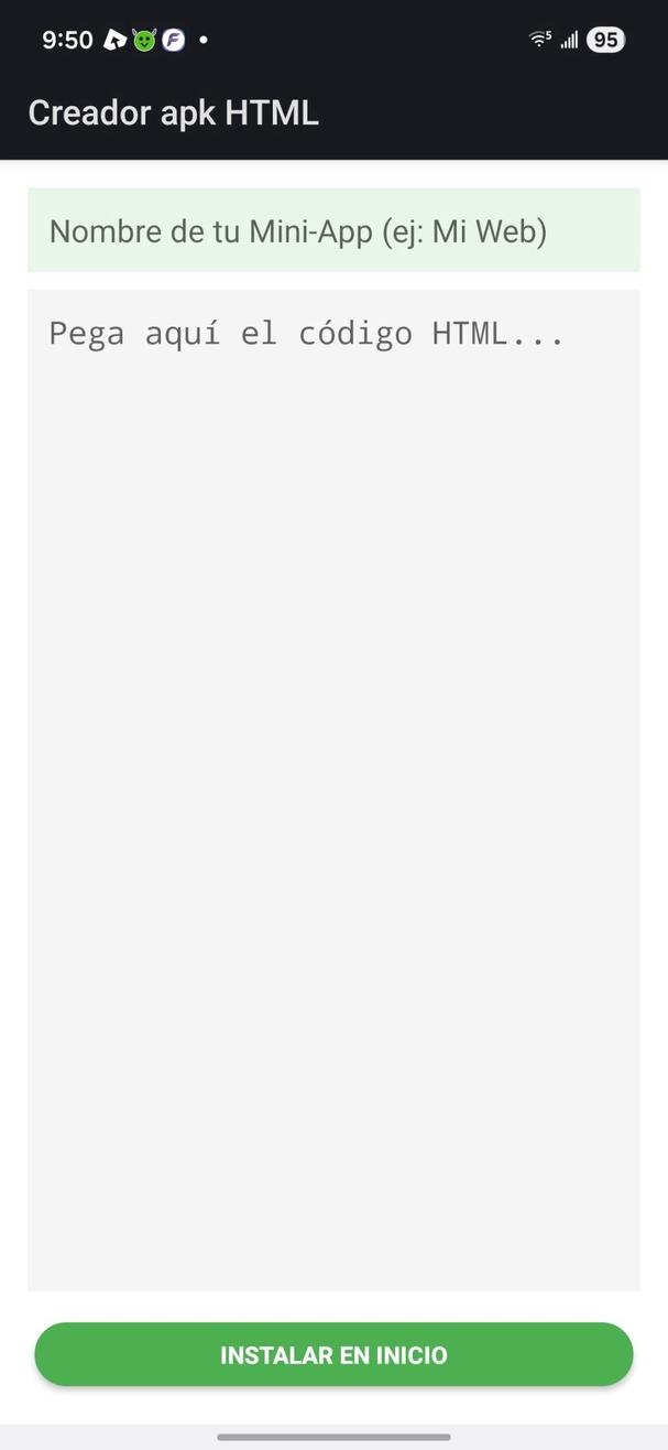 Creador apk HTML screenshot 1