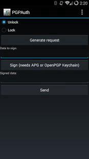 PGPAuth screenshot 1
