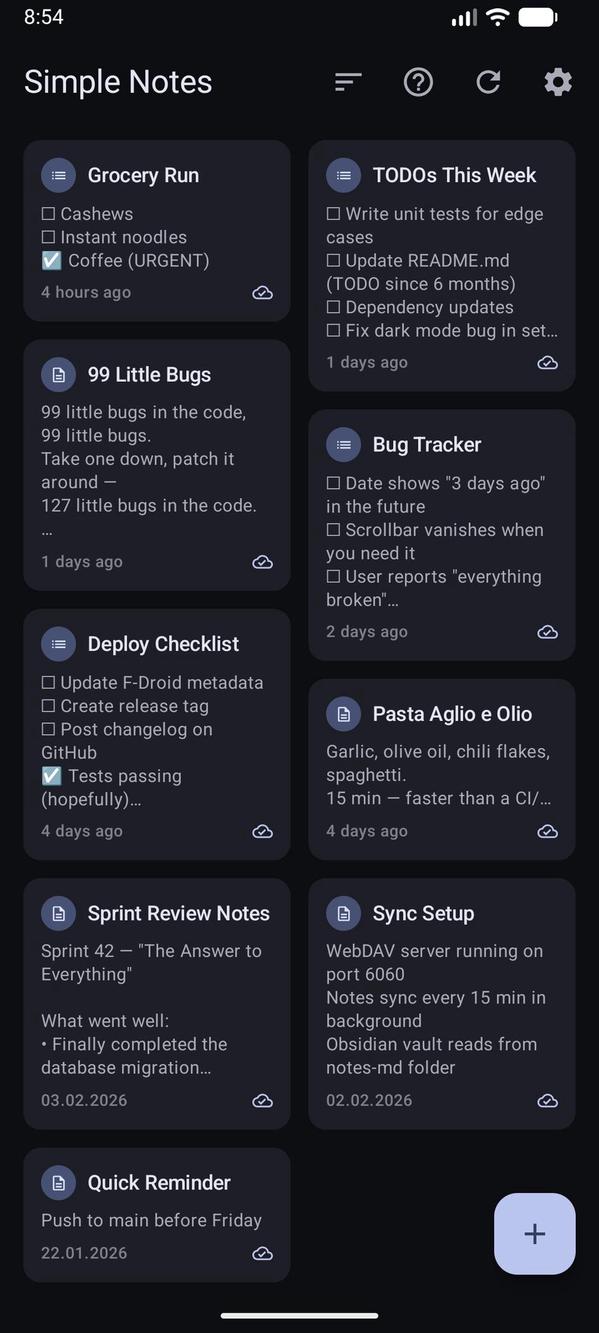 Simple Notes screenshot 1