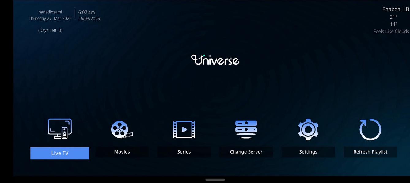 Universe IPTV screenshot 1