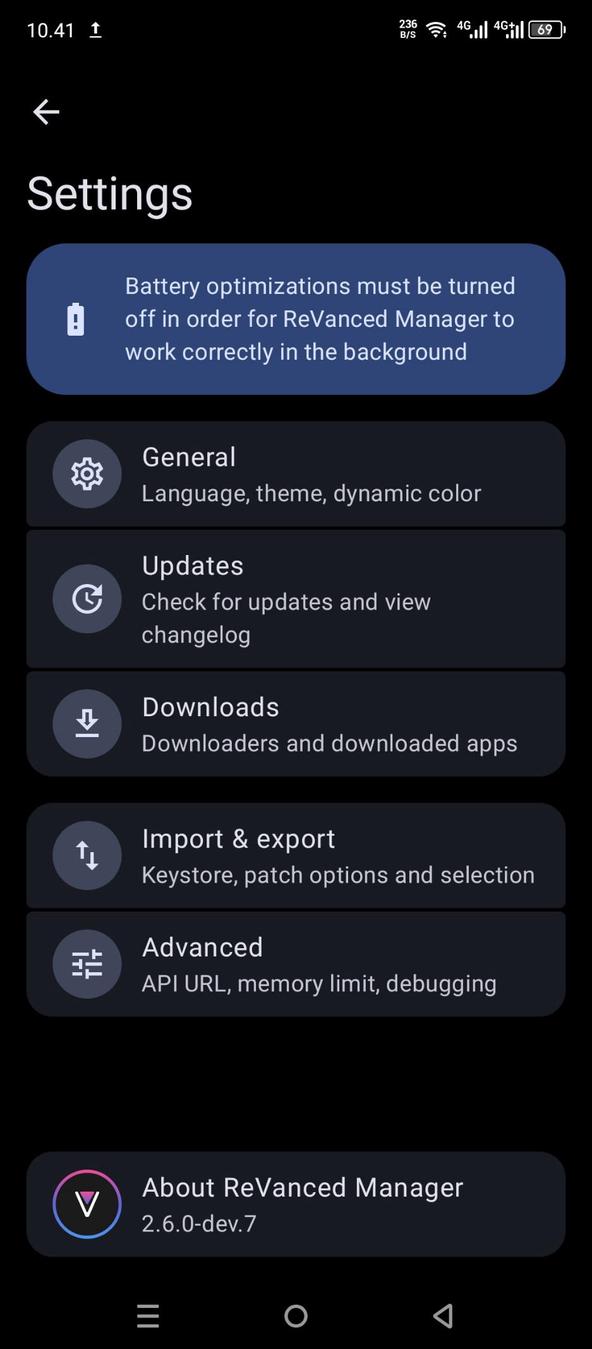 ReVanced Manager screenshot 2